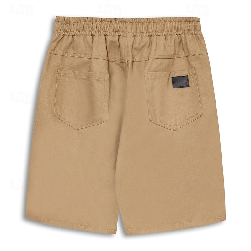 Men's Cargo Shorts Shorts Casual Shorts Hiking Shorts Pocket Drawstring Elastic Waist Solid Color Knee Length Sports Outdoor Running Streetwear Stylish ArmyGreen Black 2025 - $20.99 –P1