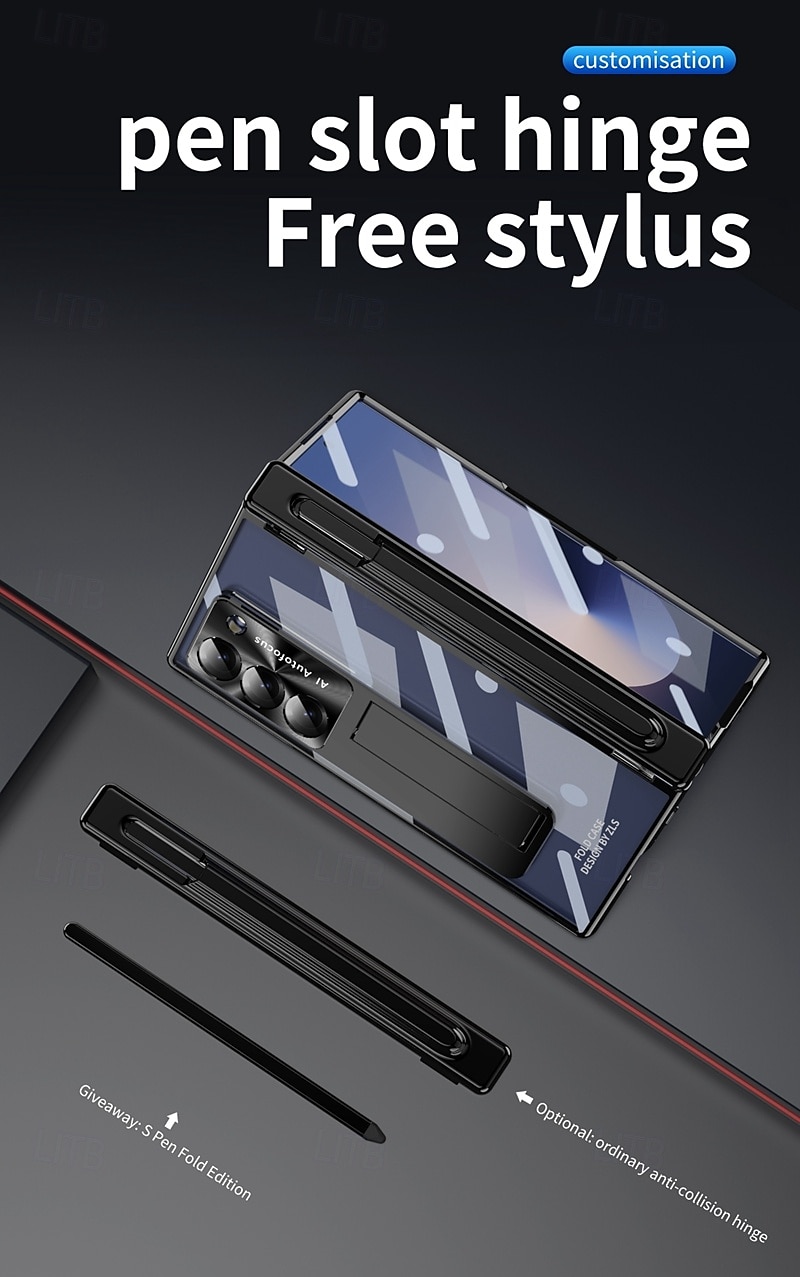 телефон Кейс для Назначение SSamsung Galaxy Z-сгиб 6 Z Fold 5 Z Fold 4 Z Fold 3 Кейс на заднюю панель со стендом и протектор экрана Магнитный Ретро броня ПК Металл 2025 - $34.99 –P8