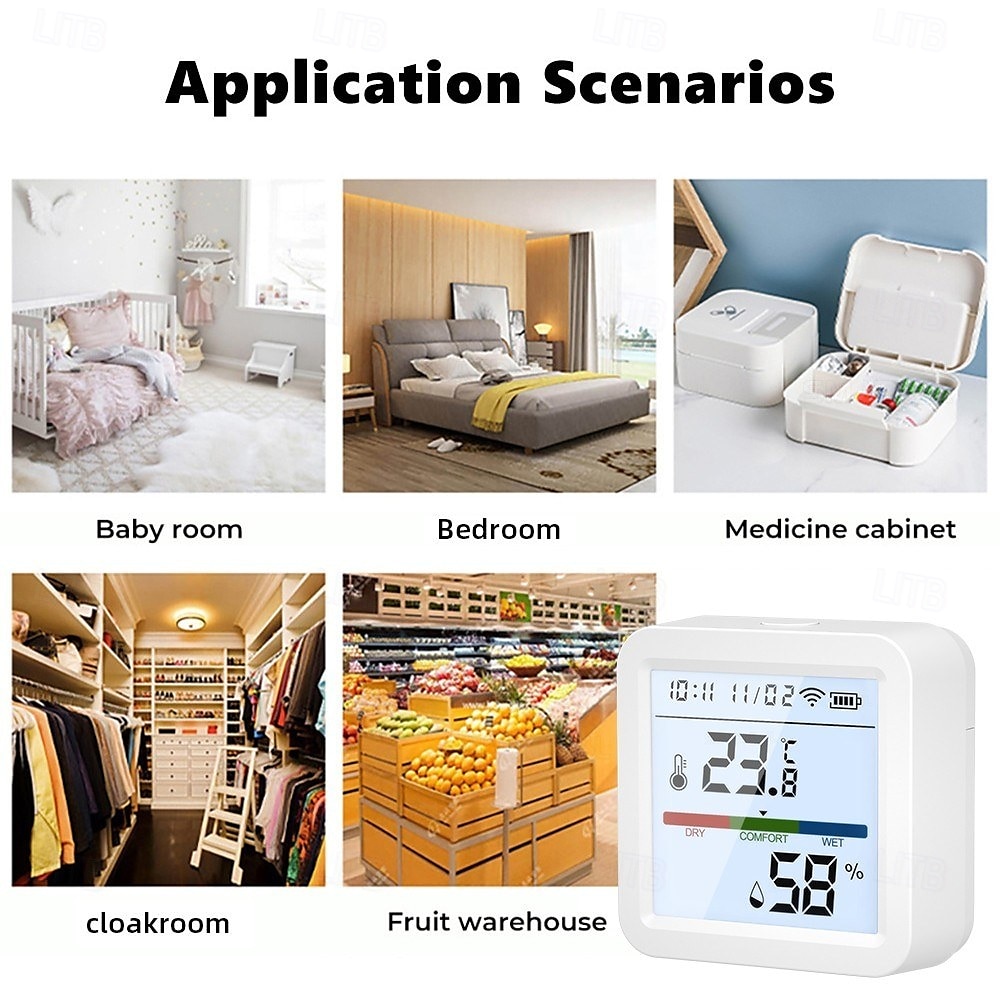 termometro igrometro termometro intelligente per la casa lcd retroilluminato con supporto staccabile sensore di umidità della temperatura digitale monitoraggio in tempo reale registrazione zigbee wifi del 2025 a $28.99 –P5