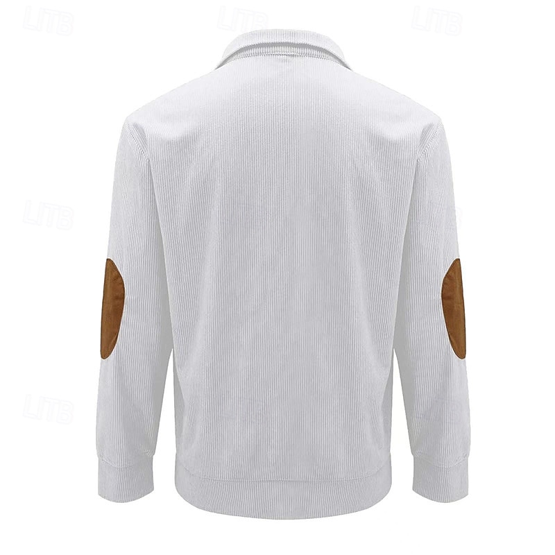 Herren Sweatshirt Pullover Sweatshirt mit Viertelreißverschluss Schwarz Weiß Marineblau Grün Troyer Halber Reißverschluss Farbblock Baum Sport & Natur Täglich Festtage Kord Strassenmode Basic 2025 - $30.99 –P3