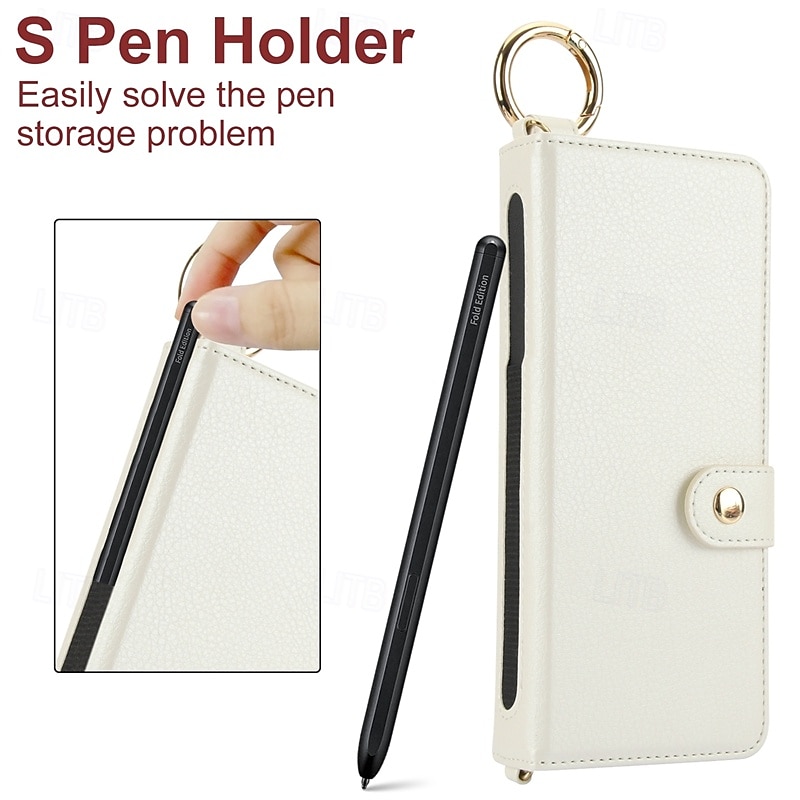 Phone Case For Samsung Galaxy Z Fold 7 Z Fold 6 Z Fold 5 Z Fold 4 Z Fold 3 Back Cover with Stand Holder with Wrist Strap Card Slot Retro TPU PU Leather 2025 - $35.99 –P8