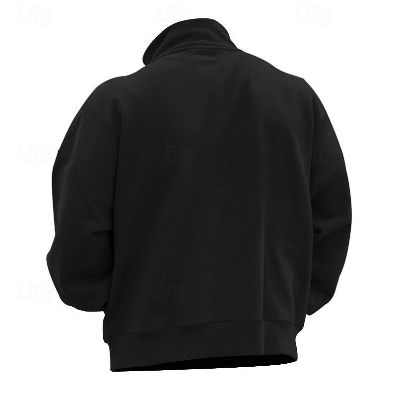 Men's Sweatshirt Polar Fleece Quarter Zip Sweatshirt Apricot Black White Wine Red Half Zip Plain Sports & Outdoor Daily Holiday Streetwear Basic Casual Fall & Winter Clothing Apparel Hoodies 2025 - $28.99 –P7