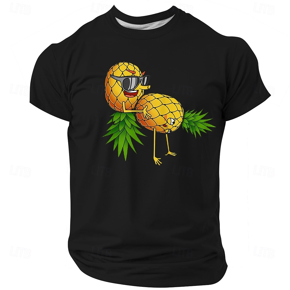 Pánské dospělácké vtipy ananas tričko krátký rukáv tričko 3D tisk crew neck košile abstraktní vtipné street sporty venkovní černá modrá fialová léto jaro oblečení apparel S M L XL XXL XXXL 2025 - $17.99 –P1