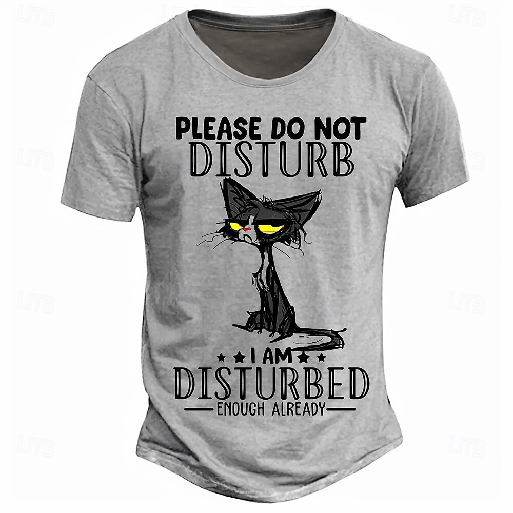 Men's Cat Funny T shirt Short Sleeve T shirt 3D Print Crew Neck Shirt Retro Vintage Casual Street Casual Bar Light Blue Khaki Gray Spring & Summer Clothing Apparel S M L XL 2XL 3XL 2025 - $17.99 –P4