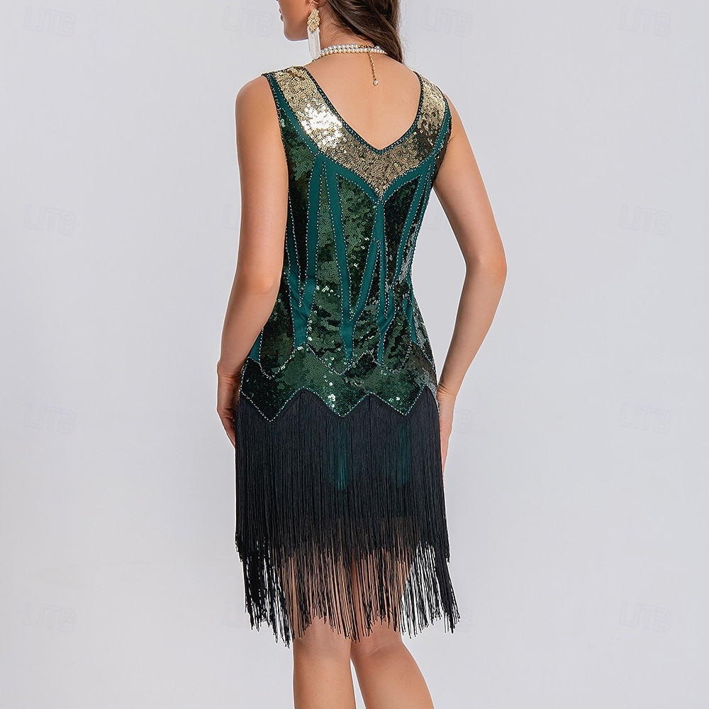 Danse latine Robe Paillettes Gland Fantaisie Femme Utilisation Entraînement Sans Manches Taille haute Polyester de 2025 ? $56.99 –P2