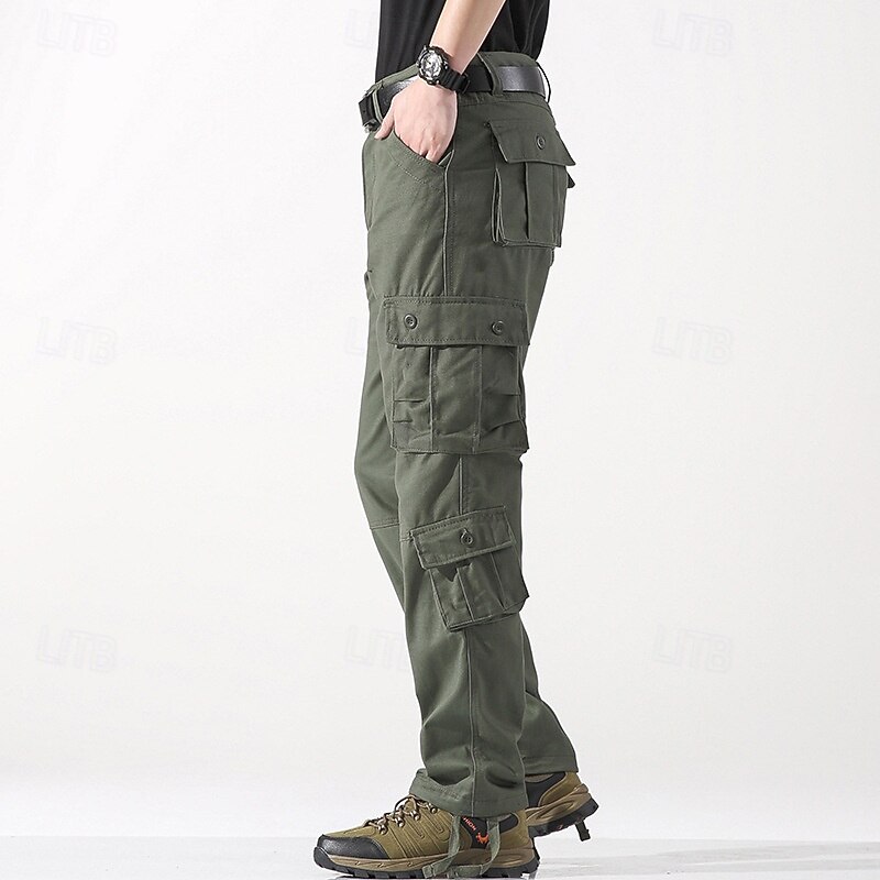 Herren Cargohose Cargohosen Taktische Hose Hose Hosen Knopf Multi Pocket Glatt tragbar Outdoor Täglich Campen und Wandern Modisch Klassisch Cachi scuro Gras-Grün 2026 - $33.99 –P8