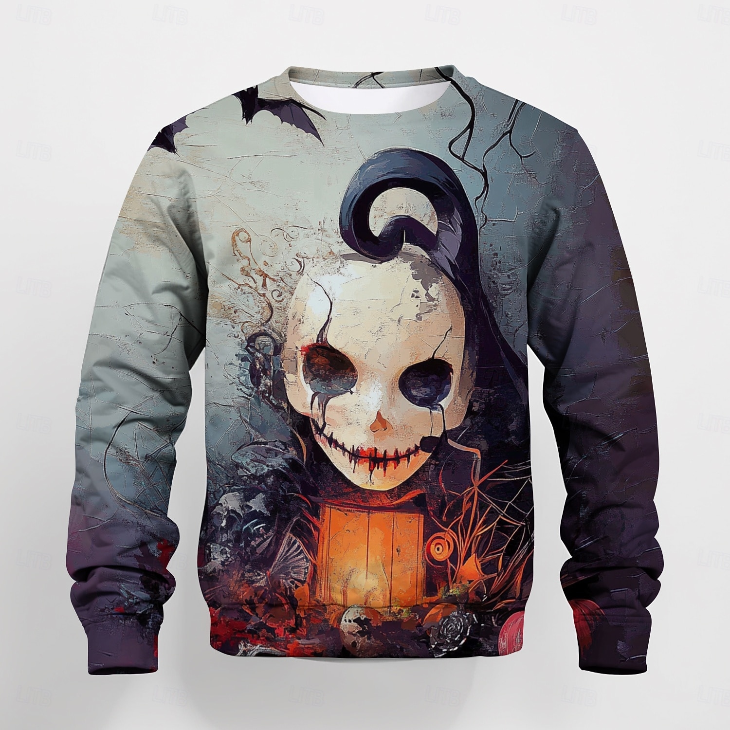 Halloween Pojkar 3D Grafisk Dödskalle Tröja Långärmad Vår Höst Mode Grundläggande Polyester Barn 4-12 år Rund hals Utomhus Ledigt Dagligen Normal 2025 - $16.49 –P6