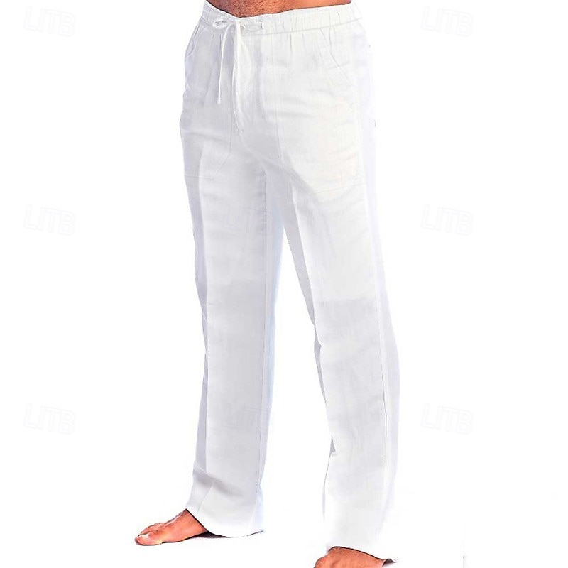 Per uomo Pantaloni Pantaloni Estivi Pantaloni da Spiaggia Coulisse Elastico in vita Semplice Comodità Traspirante Quotidiano All'aperto Abbigliamento casual alla moda Elegante Casual Nero Bianco del 2026 a $25.99 –P8