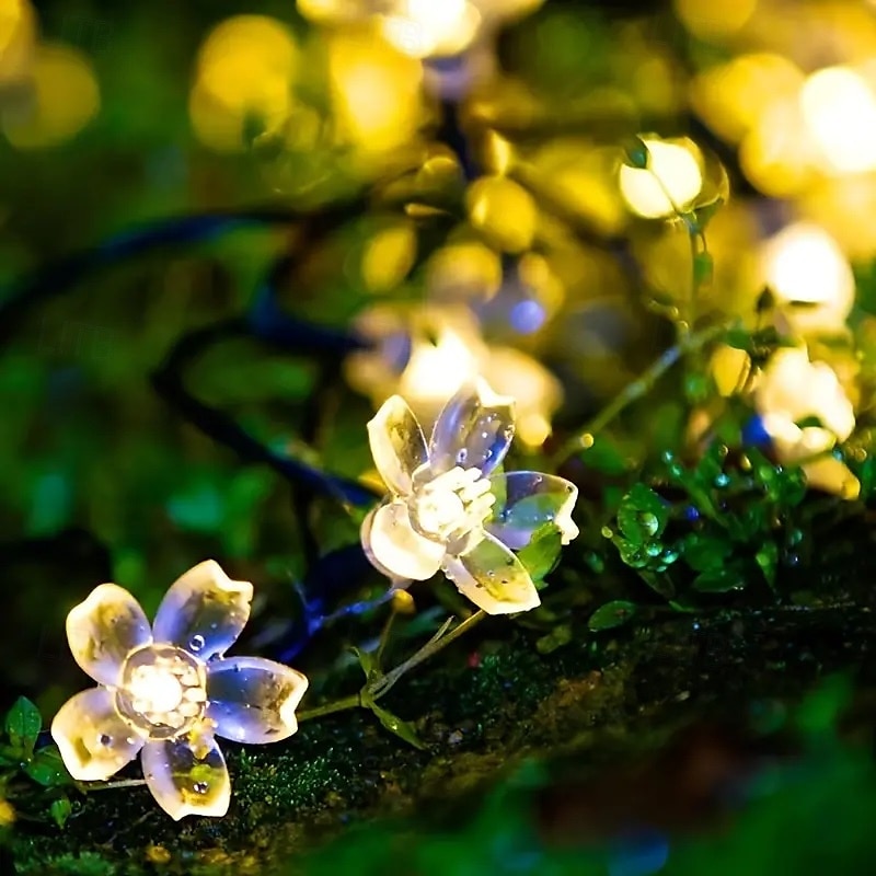 1pc Solar Flower String Lights, Cherry Tree Branch Light Outdoor 6.5M/21FT 30 LED Fairy Light IP65 Waterproof for Garden Fence Patio Yard Party Decor Christmas Halloween Decoration 2025 - $13.99 –P15