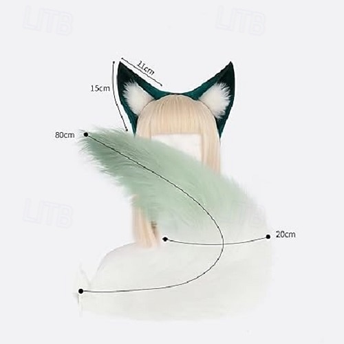 Cosplay Plush Fox Ear and Tail Yu Kong Headwear Carnival Party Role Play Game Costumes Accessories 2026 - $53.99 –P6