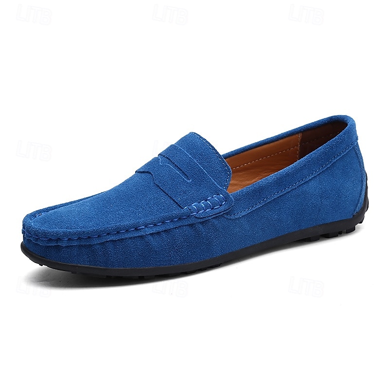 Men's Loafers & Slip-Ons Suede Shoes Plus Size Penny Loafers Driving Loafers Casual Outdoor Daily Suede Loafer Black Burgundy Navy Blue Summer Spring 2025 - $34.99 –P3