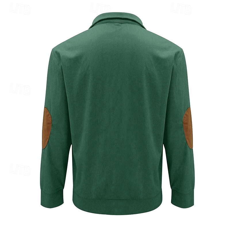 Herren Sweatshirt Pullover Sweatshirt mit Viertelreißverschluss Schwarz Weiß Marineblau Grün Troyer Halber Reißverschluss Farbblock Baum Sport & Natur Täglich Festtage Kord Strassenmode Basic 2025 - $30.99 –P9