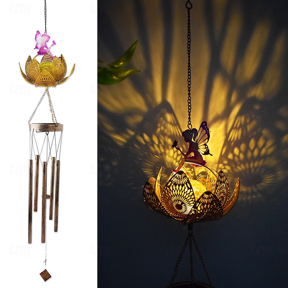 sinos de vento solares luz ao ar livre coruja jardim luz decoração à prova d'água metal pendurado sino de vento para decoração de pátio sino de vento comemorativo presente de formatura para início da escola 1pc de 2025 por $34.99 –P4