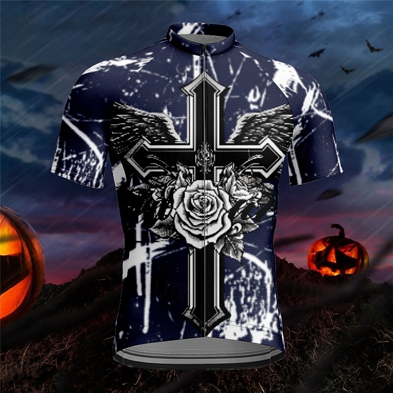 Bărbați Jersey de ciclism Trandafir Manșon scurt Bicicletă Tricou Tee Jerseu cu 3 buzunare spate Ciclism montan Uscare rapidă Proiectare anatomică Wicking Respirabil Sport Negru Alb Bleumarin 2026 - $30.99 –P2