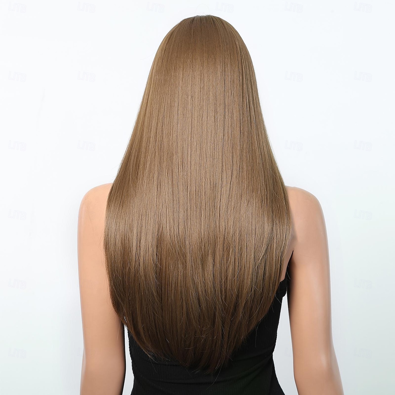 Peruca sintética feminina de 26 polegadas, cor gradiente, cabelo longo e liso marrom com franja, moda diária, festa, cosplay de 2026 por $25.99 –P3