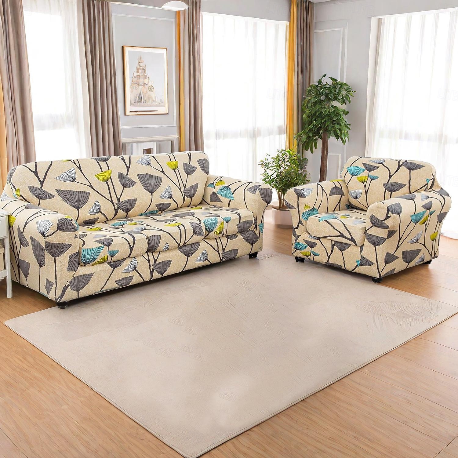 copripoltrona elasticizzato floreale copripoltrona elastico con motivo floreale per una vestibilità elegante e sicura ideale per proteggere e rinfrescare la tua poltrona del 2025 a $33.99 –P7