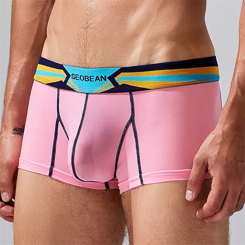 Herren 1 pc Unterwäsche Boxer Boxer-Shorts Nylon Atmungsaktiv Weich Komfortabel Farbblock Buchstabe Mittlere Hüfthöhe Schwarz Weiß 2025 - $10.49 –P3