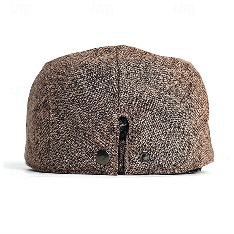 Herren Schiebermütze Baskenmütze Ascot-Hut Ballonmütze Braun Beige Leinen Modisch Brautkleider schlicht Strasse Täglich Glatt Einstellbar Sonnenschutz Atmungsaktiv 2025 - $13.99 –P6
