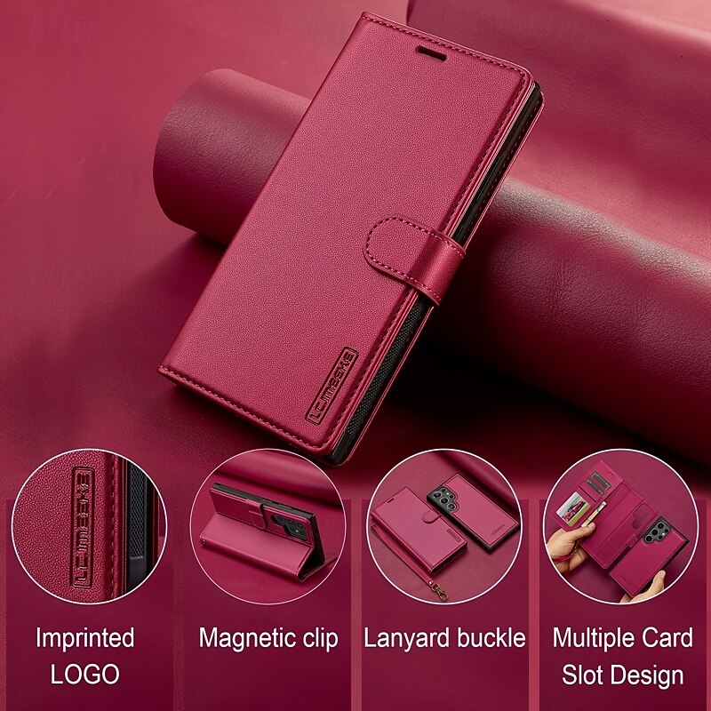 Phone Case For Samsung Galaxy S24 Ultra Plus S23 Ultra Plus S22 Plus  Ultra S21 FE A55 A35 A25 A15 5G A54 A34 A14 S20 FE S25 Ultra Back Cover Wallet Case with Stand Holder Detachable with Wrist Strap 2025 - $21.99 –P12