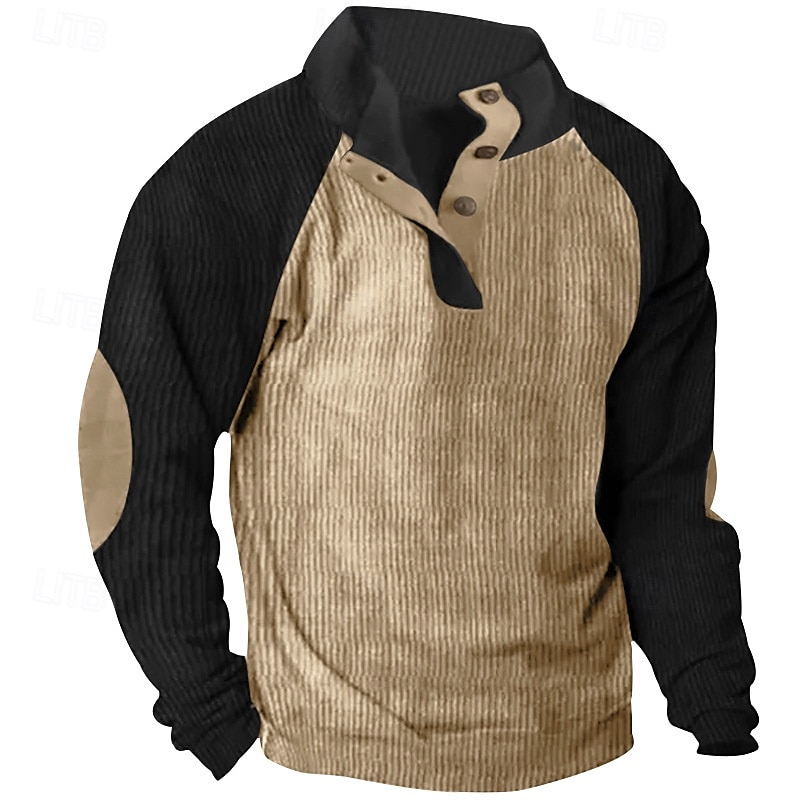 Hombre Sudadera Sudadera con un cuarto de cremallera Albaricoque Negro Vino Verde Ejército Rojo Media cremallera Bloque de color Deporte Diario Festivos Pana Ropa de calle Básico Casual Primavera 2025 - $23.99 –P6