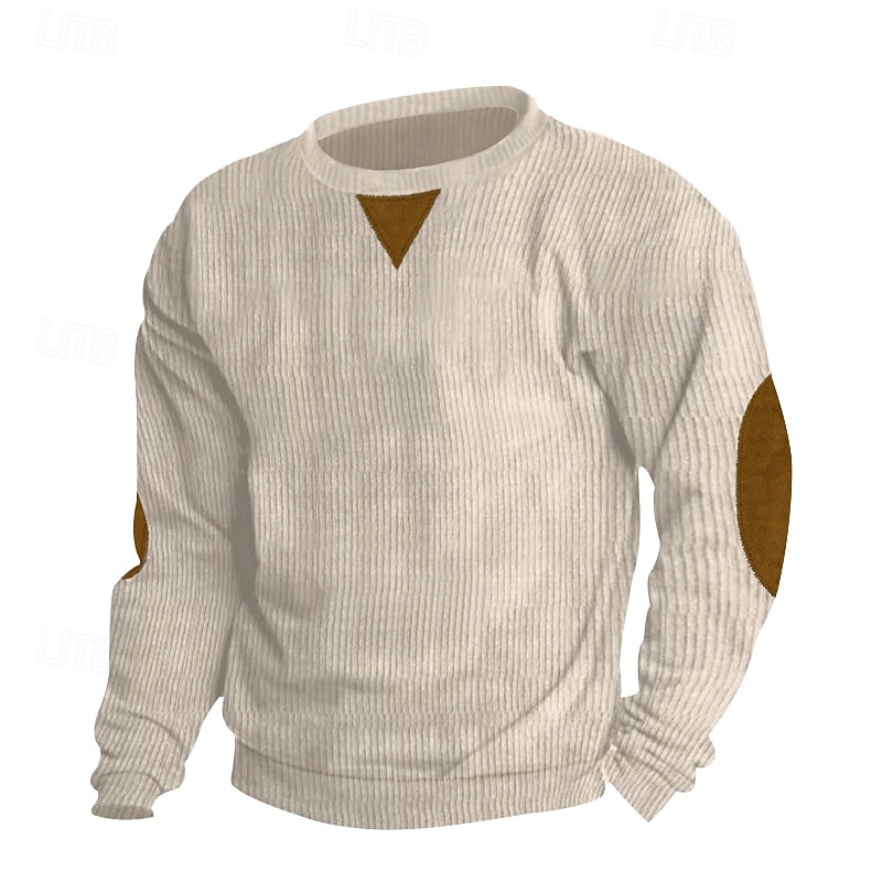 Homens Camiseta Camiseta de Veludo Manga Longa Gola Redonda Côr Sólida Tradicional / Vintage Quente Veludo Cotelê Casa Ao ar livre Desportos e Ar livre Marron Escuro Preto Vinho Top Tee para Homens de 2026 por $21.99 –P1