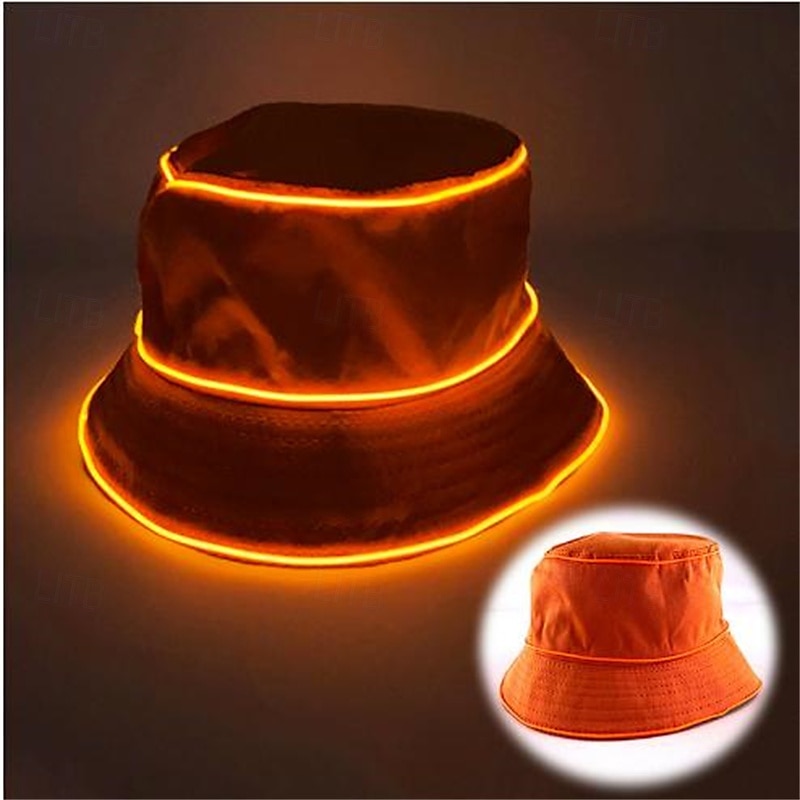 LED Luminous Fisherman Hat Men and Women Solid Color Flat Top Sun Hat 2025 - $20.99 –P6