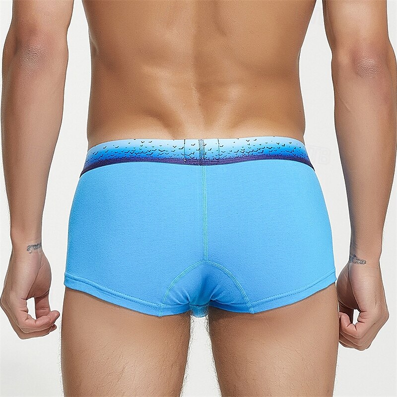 Men's 1 PCS Boxers Underwear Boxer Shorts 90% Cotton Breathable Soft Comfortable Color Block Letter Mid Rise Black White 2025 - $10.49 –P3