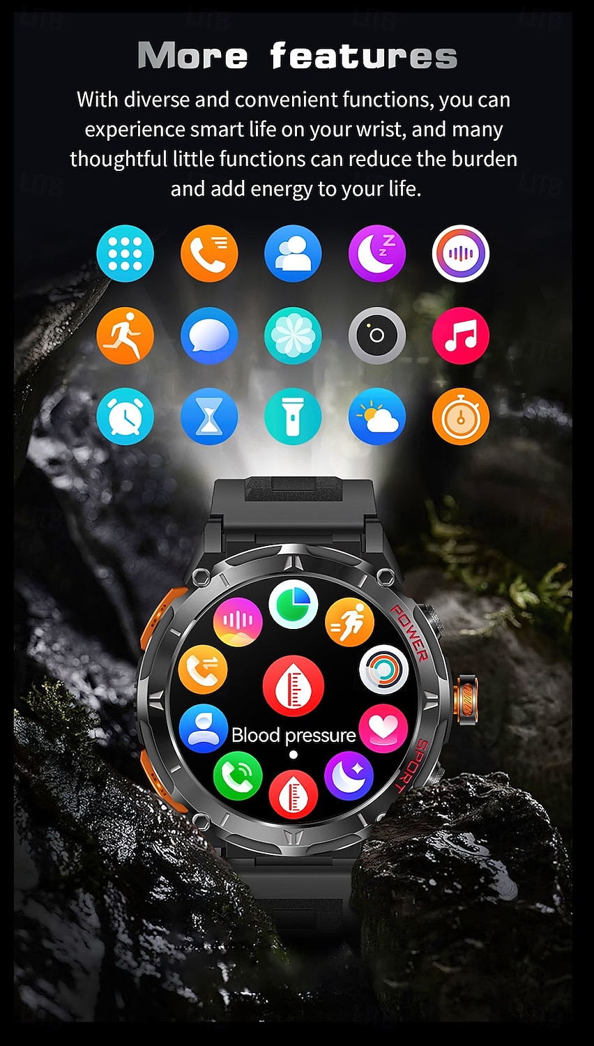 iMosi Y8 Slimme horloge 1.43 inch(es) Smart horloge Bluetooth Stappenteller Gespreksherinnering Activiteitentracker Compatibel met: Android iOS Heren GPS Lange stand-by Handsfree bellen IP 67 52 mm 2025 - $76.19 –P14