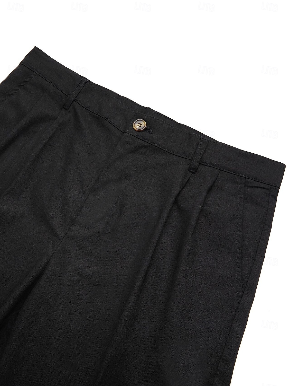 Men's Linen Pants Trousers Summer Pants Pleated Pants Dress Slacks Front Pocket Straight Leg Plain Comfort Breathable Casual Daily Holiday Fashion Basic Black White 2025 - $28.99 –P4