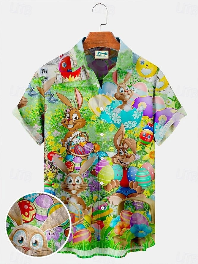 Per uomo Nautico Camicia Camicia con Bottoni Manica Corta Vintage Moda Designer Casuale All'aperto Ferie Estate Primavera Collo ripiegato Stampato Bottonato Blu Bianco Giallo Verde chiaro Rosa del 2026 a $25.99 –P9