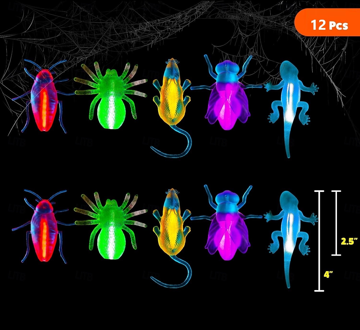 12 PCS Glow Critters and Halloween Trick or Treat Glow Insect - Glow ...