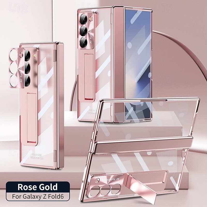 телефон Кейс для Назначение SSamsung Galaxy Z-образный сгиб 7 Z-сгиб 6 Z Fold 5 Z Fold 4 Z Fold 3 Кейс на заднюю панель со стендом и протектор экрана Полная защита тела Ретро броня ПК Металл 2025 - $25.99 –P15