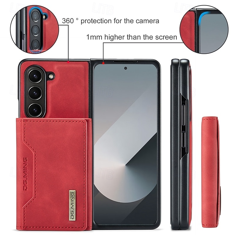 Phone Case For Samsung Galaxy Z Fold 7 Z Fold 6 Z Fold 5 Z Fold 4 Z Fold 3 Back Cover with Stand Holder Detachable Magnetic Retro TPU PC PU Leather 2026 - $21.99 –P10