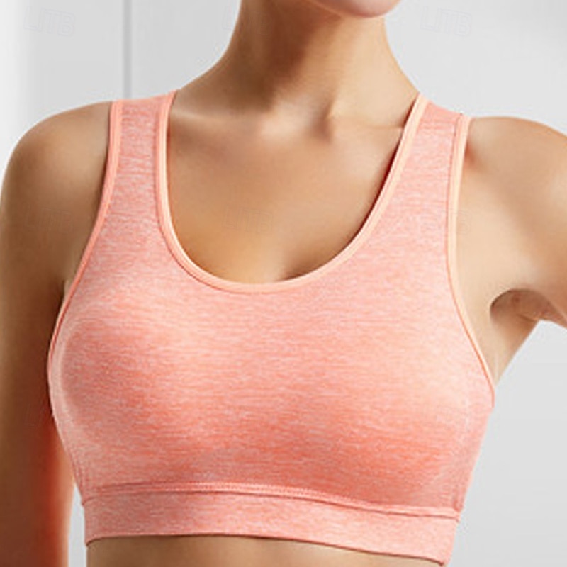 Dames Lichte ondersteuning Sport bh's Running BH Verwijderbare vulling Controle over meebewegen Goede top Gewatteerd Fitness Recreatiesport Hardlopen Ademend Lichtgewicht Zacht Donker roze Zwart Wit 2025 - $11.99 –P12