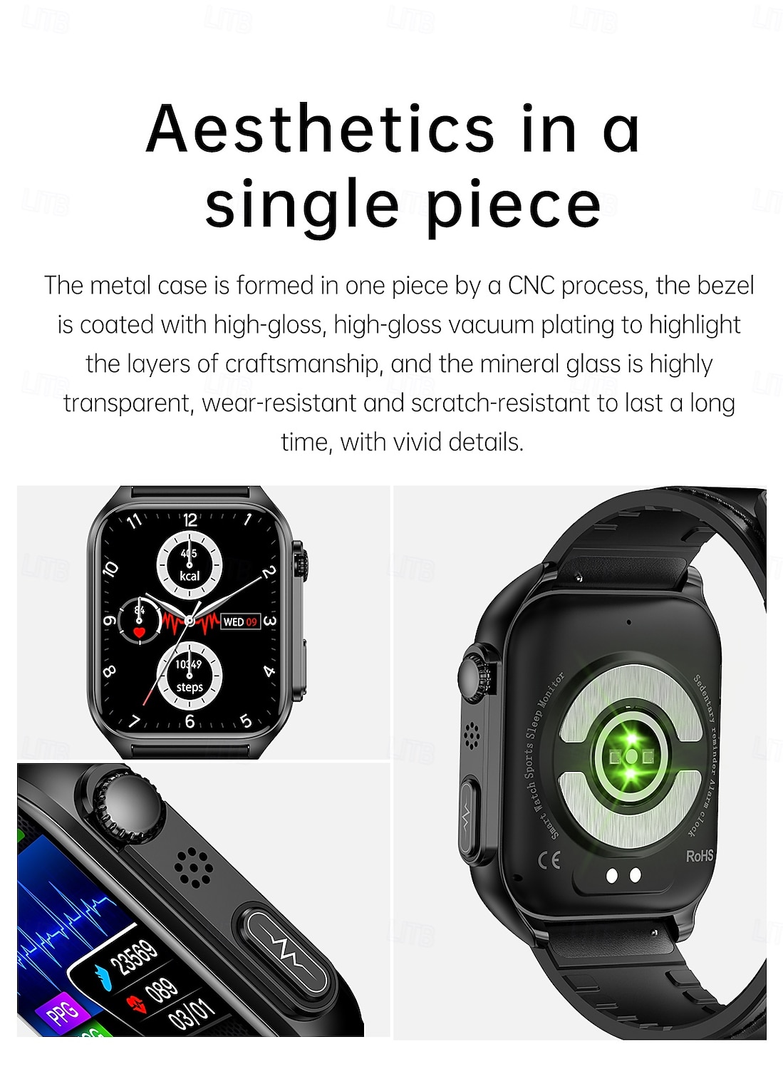 TK12 Smart Watch 1.96 inch Smartwatch Fitness Running Watch Bluetooth ECG+PPG Pedometer Call Reminder Compatible with Smartphone Women Men Long Standby Hands-Free Calls Waterproof IP 67 46mm Watch 2025 - $69.99 –P3
