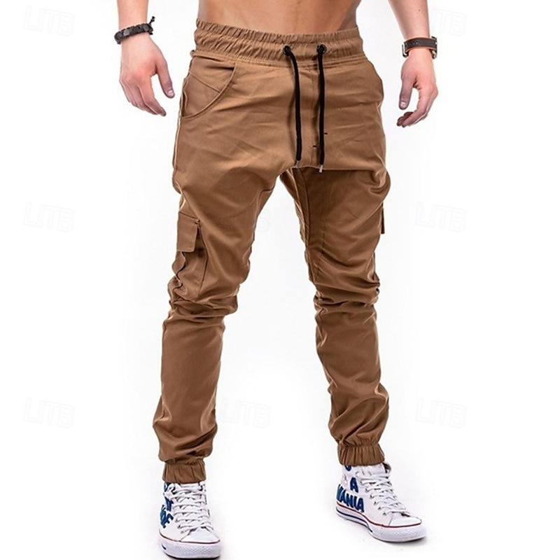 Pánské Kargo kalhoty Běžec Taktické kalhoty Kalhoty Šňůrky Elastický pas Multi kapsa Bez vzoru Nositelný Venkovní Denní Outdoor a turistika Módní Klasické Černá Armádní zelená Lehce elastické 2025 - $22.99 –P9
