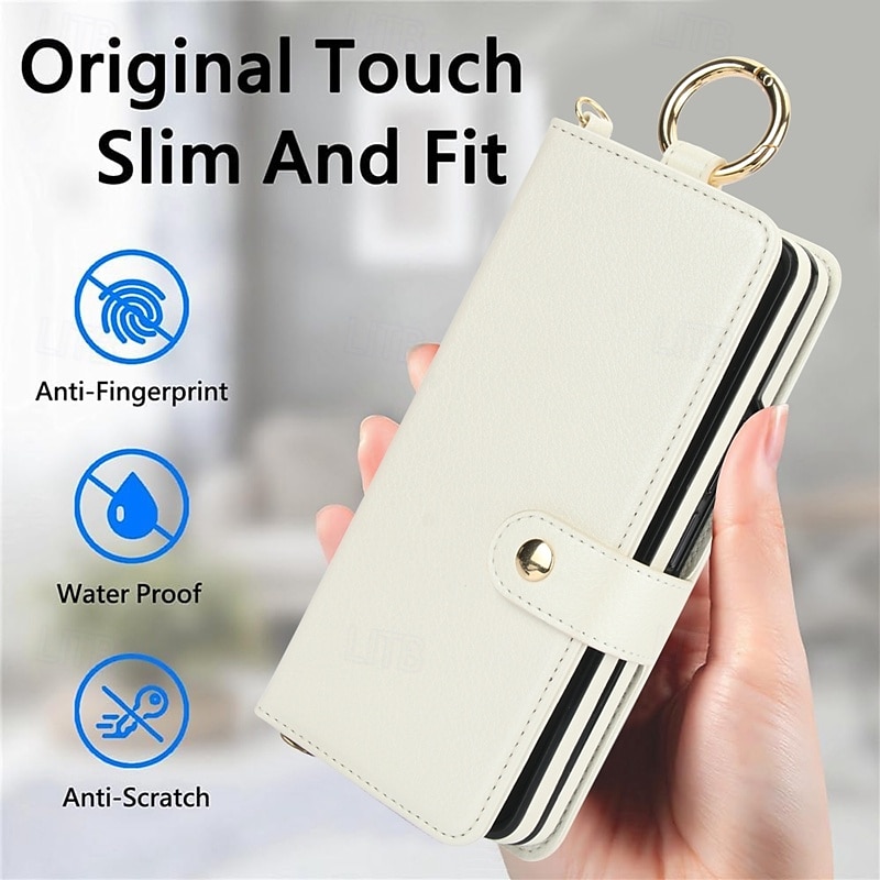Phone Case For Samsung Galaxy Z Fold 7 Z Fold 6 Z Fold 5 Z Fold 4 Z Fold 3 Back Cover with Stand Holder with Wrist Strap Card Slot Retro TPU PU Leather 2025 - $35.99 –P7