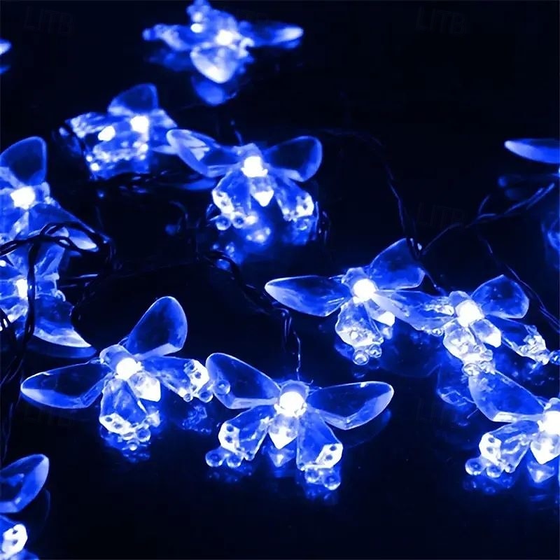 Solar-Schmetterlings-Lichterkette, 6,5 m, 30 LEDs, dekorative Lichterkette für den Garten, wasserdicht, für den Außenbereich, Halloween, Weihnachten, Hochzeit, Party, Terrassendekoration 2025 - $17.49 –P1