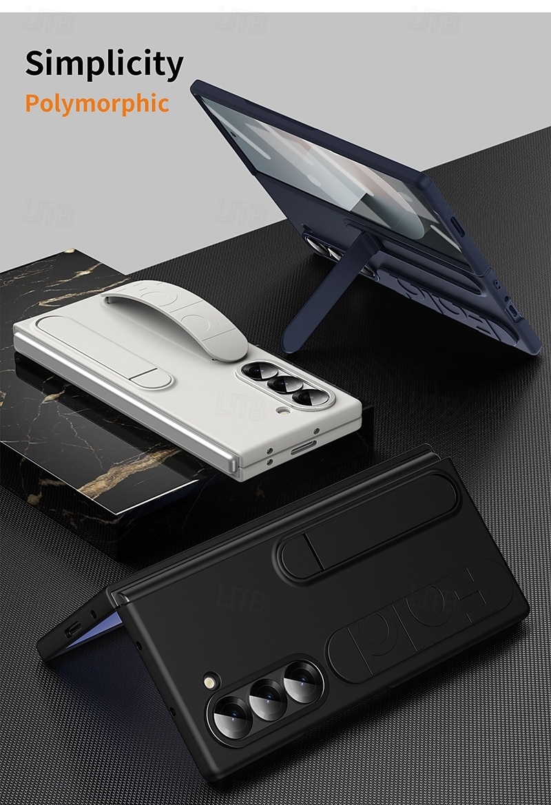 2025年 電話 ケース 用途 サムスンのギャラクシー Zフォールド7 Zフォールド6 Z Fold 5 Z Fold 4 バックカバー スタンド付き とスクリーンプロテクター 全身保護 レトロ風 PC シリコーン コレクション – $26.99 –P4
