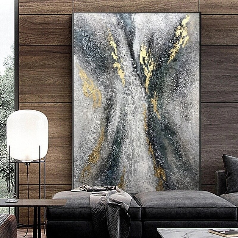 handgefertigte abstrakte Goldgemälde auf Leinwand reichhaltiges handgemaltes strukturiertes Acrylgemälde moderne Wandkunst Ölgemälde handgemaltes Kunstwerk Gemälde für Wohnzimmer Schlafzimmer 2025 - $116.99 –P1