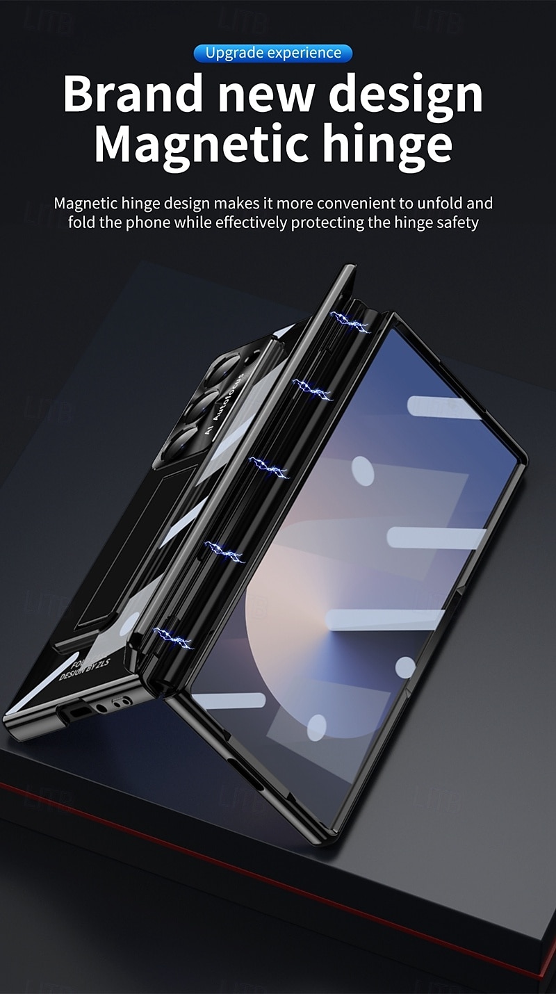 телефон Кейс для Назначение SSamsung Galaxy Z-образный сгиб 7 Z-сгиб 6 Z Fold 5 Z Fold 4 Z Fold 3 Кейс на заднюю панель со стендом и протектор экрана Полная защита тела Ретро броня ПК Металл 2025 - $25.99 –P11
