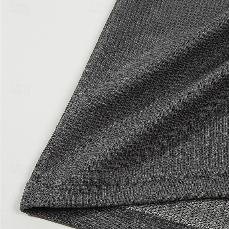 Herren Waffel-Poloshirt Golfhemd Arbeit Casual Ständer Langarm Basic Modern Farbblock Patchwork Taste Frühling & Herbst Regular Fit Schwarz Weiß Wein Marinenblau Dunkelgrau Armeegrün Waffel-Poloshirt 2025 - $20.99 –P11