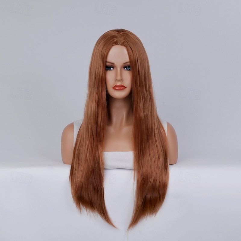 Parrucca del costume cosplay Liscio Parte di mezzo Parrucca Lungo Rosa chiaro Rosso bordeaux Oro pallido Oro latte giallo lino Capelli sintetici Per donna Biondo Rosa Rosso del 2025 a $14.99 –P14