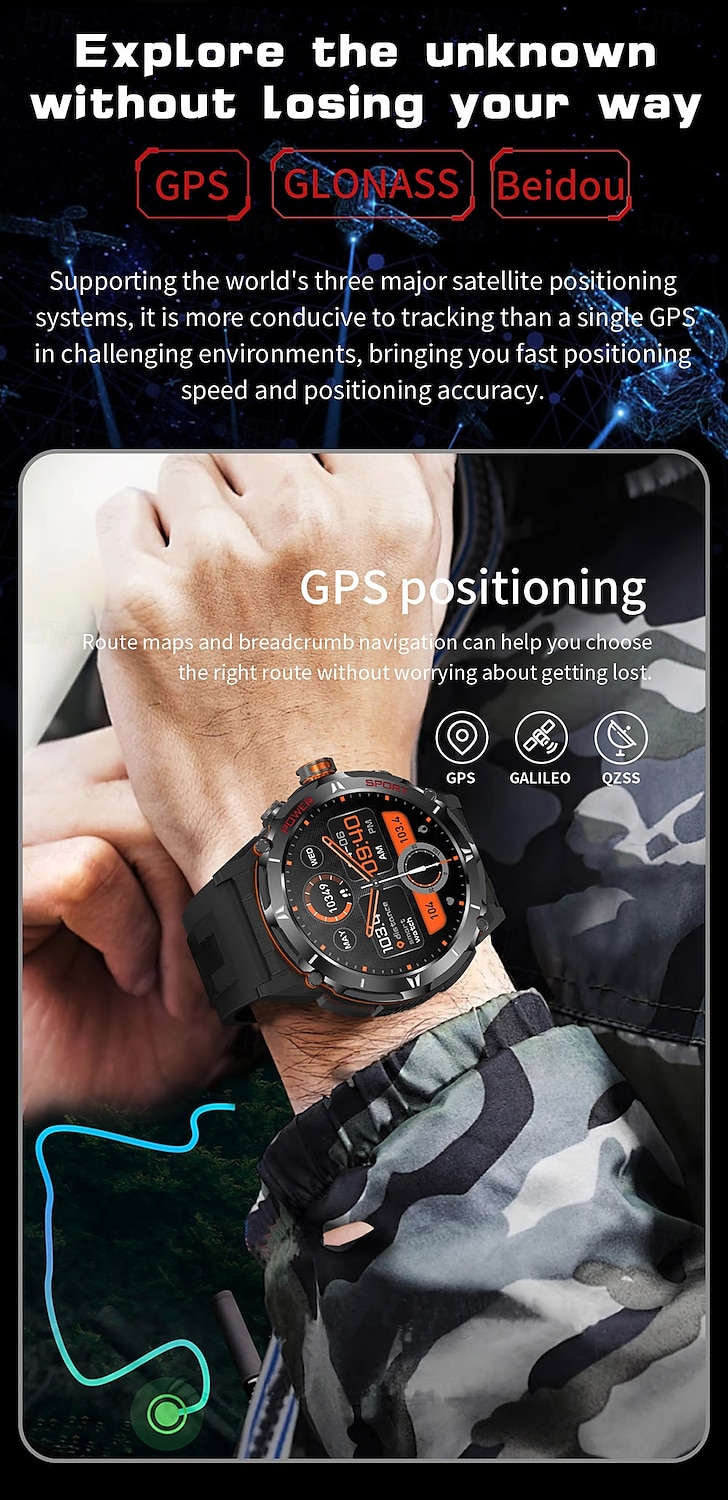 iMosi Y8 Slimme horloge 1.43 inch(es) Smart horloge Bluetooth Stappenteller Gespreksherinnering Activiteitentracker Compatibel met: Android iOS Heren GPS Lange stand-by Handsfree bellen IP 67 52 mm 2025 - $76.19 –P5