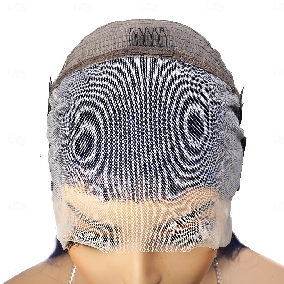 Parrucca frontale in pizzo blu 13x4 con capelli umani, parrucca frontale in pizzo trasparente con capelli lisci, densità 150% del 2025 a $148.99 –P5