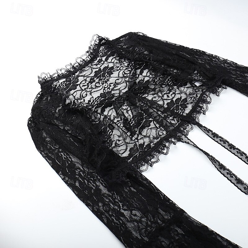 Retrò Vintage Gothic Lolita Mascherata Scialli Ragazza gotica Pizzo Costume Per donna Fantasia Stile Steampunk Mascherata Festa / Sera Adulti Scialle del 2026 a $28.99 –P15