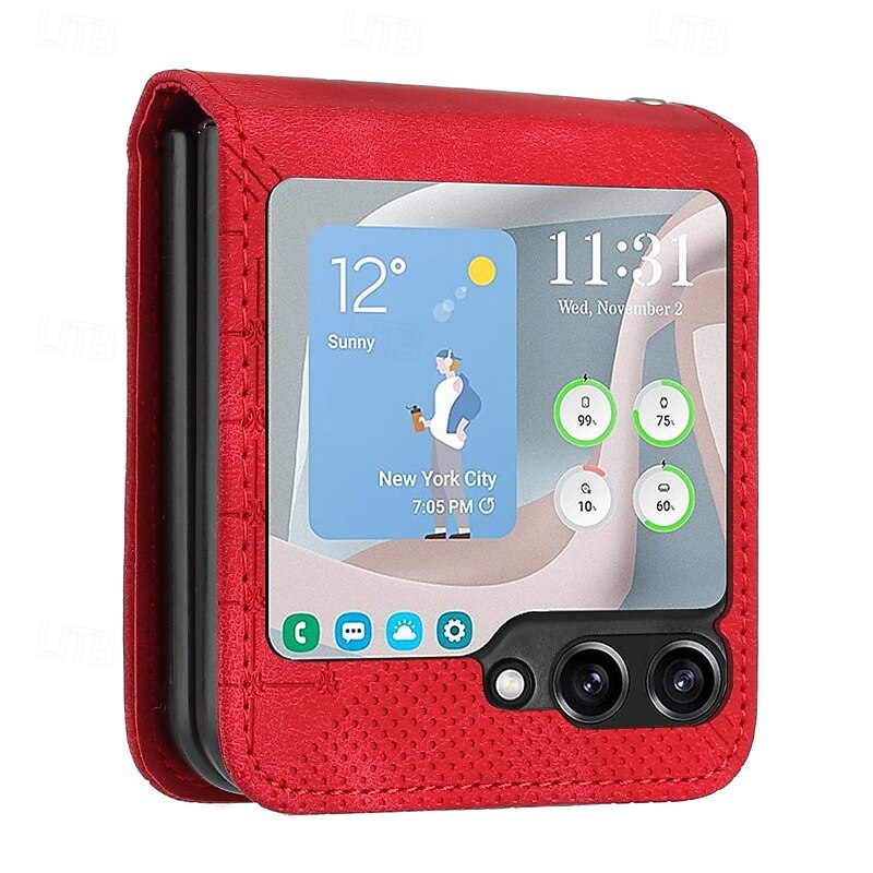 2025年 電話 ケース 用途 サムスンのギャラクシー Zフリップ6 Z Flip 5 Z Flip 4 Z Flip 3 フリップカバー 耐衝撃 幾何学模様 PC PUレザー コレクション – $17.99 –P17
