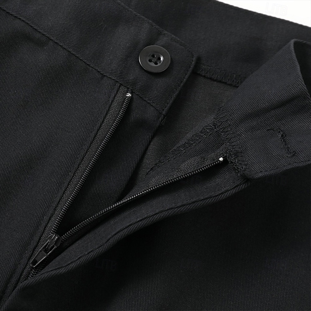 Men's Trousers Chinos Summer Pants Casual Pants Zipper Plain Comfort Breathable Full Length Casual Daily Holiday Fashion Basic Black Khaki Micro-elastic 2025 - $25.99 –P8