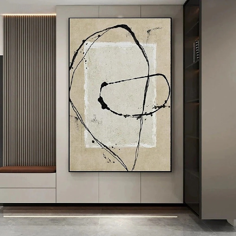 Abstract oil painting handmade Abstract Canvas Wall Art oil painting  Large modern Oil Painting on Canvas Modern White and Grey Minimalist Artwork oil painting for Bedroom Living Room Wall Art 2025 - $125.99 –P3