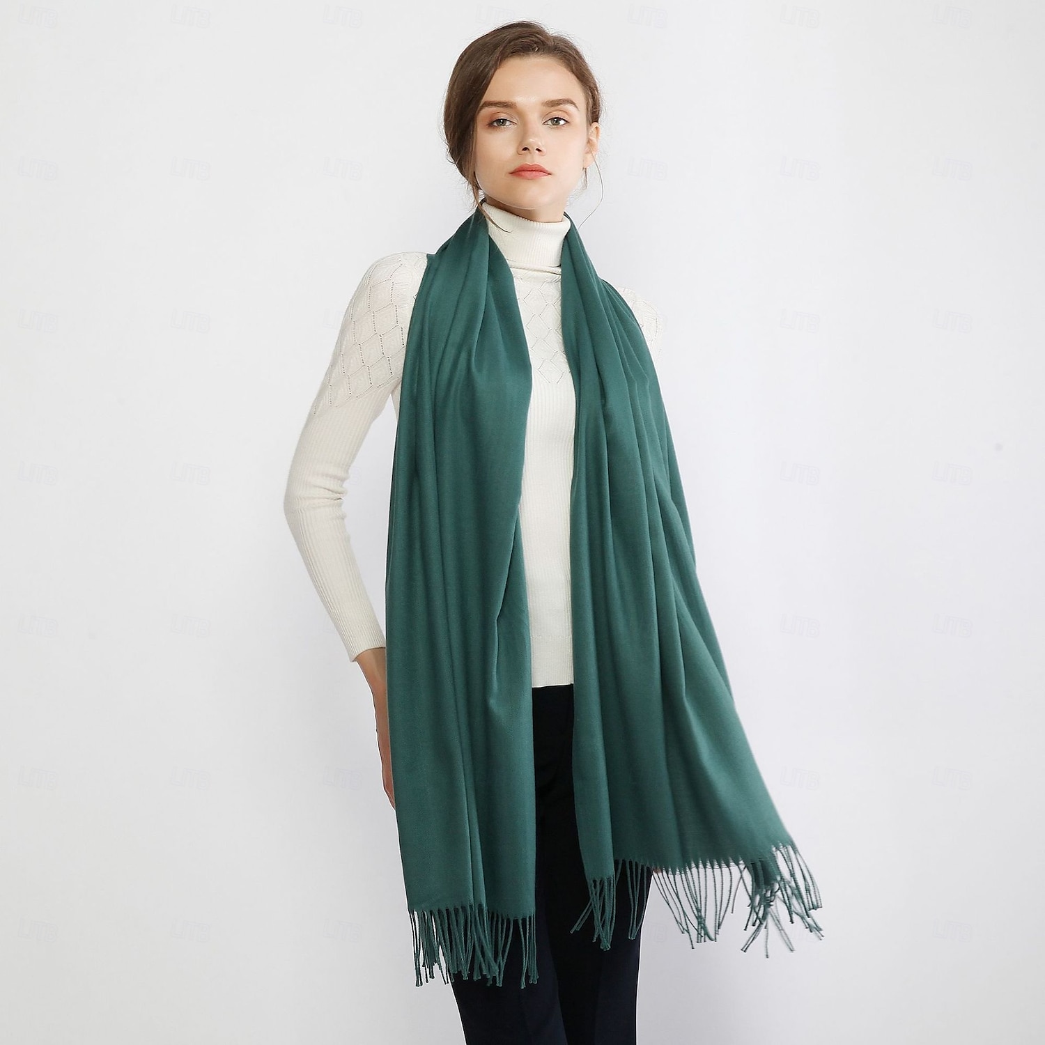 kvinners skjerf pashmina sjal og omslag til kveldskjole brudepike bryllup brude vinter varme lange store skjerf 2025 - $24.99 –P24